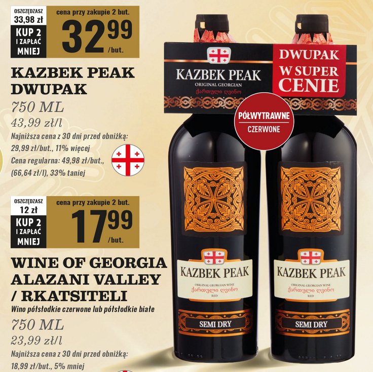 Wino Kazbek peak promocja w Biedronka