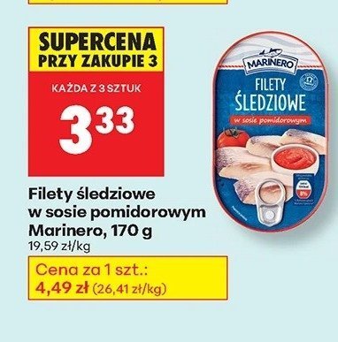 Filety 艣ledziowe w sosie pomidorowym z papryk膮 Marinero promocja w Biedronka