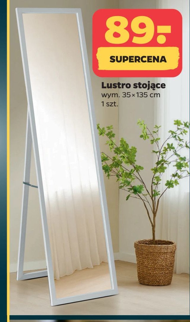 Lustro stojące 35 x 135 cm promocja w Netto