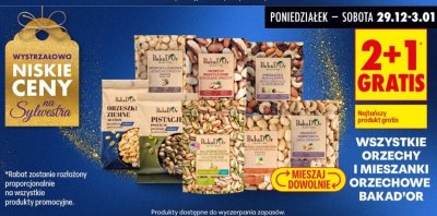 Orzechy wszystkie rodzaje 2+1 GRATIS promocja w Biedronka