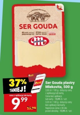 Ser Gouda plastry Mlekovita, 500 g promocja w Twój Market