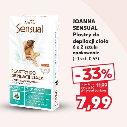 Plastry do depilacji cia艂a aloes sk贸ra wra偶liwa Joanna sensual promocja