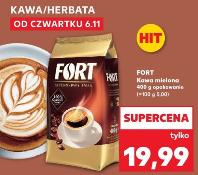 Kawa ziarnista 400 g Fort promocja w Kaufland