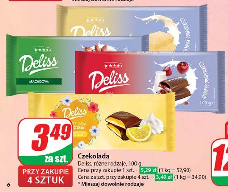 Czekolada mleczna z orzechami arachidowymi Deliss promocja w Dino