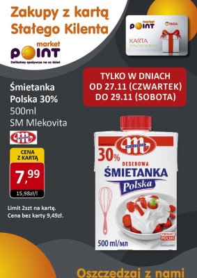 Śmietanka Polska 30% 500ml promocja w Market Point