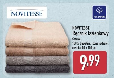 Ręcznik łazienkowy NOVITESSE sztuka 100% bawełna; różne rodzaje; rozmiar 50 x 100 cm promocja w Aldi
