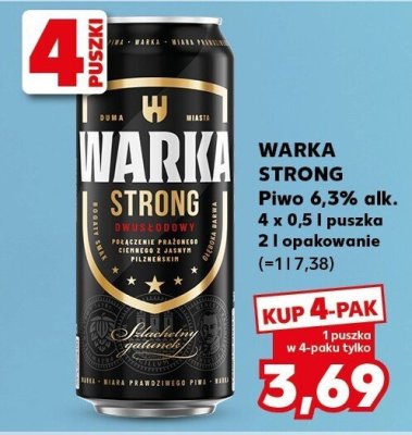 Piwo Warka strong promocja w Kaufland