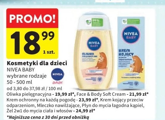 Płyn do mycia łagodna kąpiel Nivea baby promocja