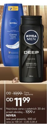 Żel pod prysznic Nivea Men Black & White, Creme Care promocja w Super-Pharm