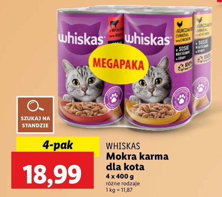 Karma dla kota kurczak + wołowina Whiskas promocja