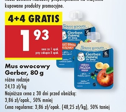 Mus jabłko-banan-truskawka Gerber natural promocja w Biedronka