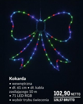 Dekoracja świąteczna Kokarda wewnętrzna promocja w Makro