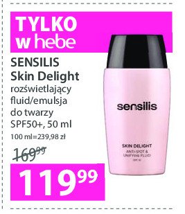Rozświetlający fluid do twarzy spf 50 Sensilis skin delight promocje