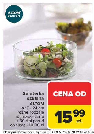 Salaterka szklana 17 cm Altom promocja