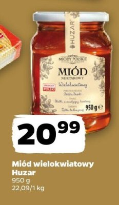 Miód wielokwiatowy Huzar 950 g promocja w Netto