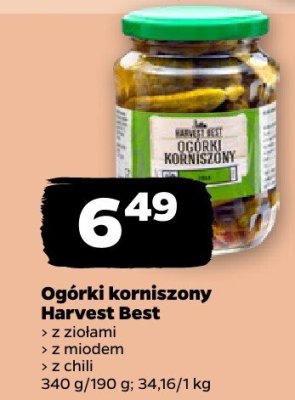 Ogórki korniszony Harvest Best z chili promocja w Netto