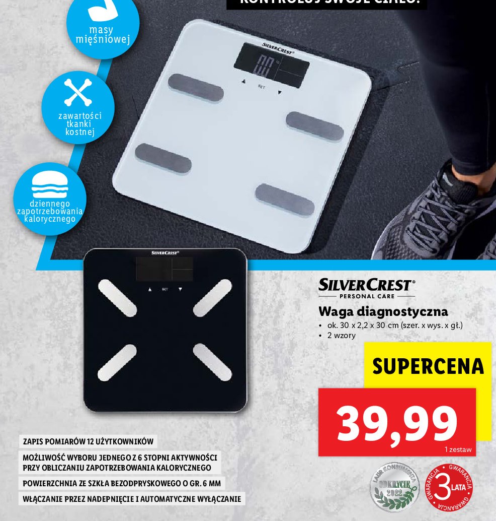 Waga diagnostyczna szara Silvercrest promocja