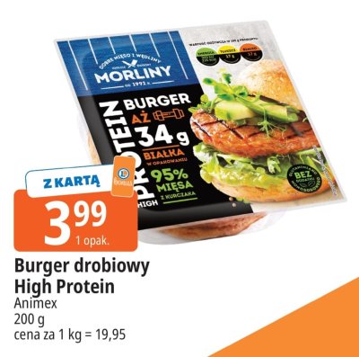 Burger drobiowy High Protein Animex promocja w Leclerc