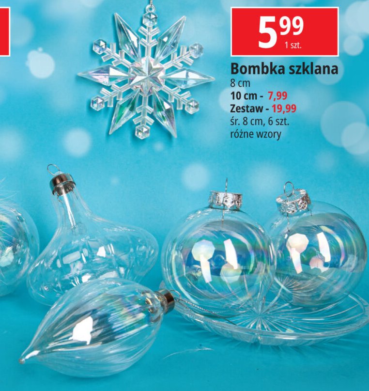 Bombka szklana 8 cm promocja