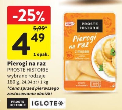 Pierogi na raz PROSTE HISTORIE wybrane rodzaje promocja w Intermarche