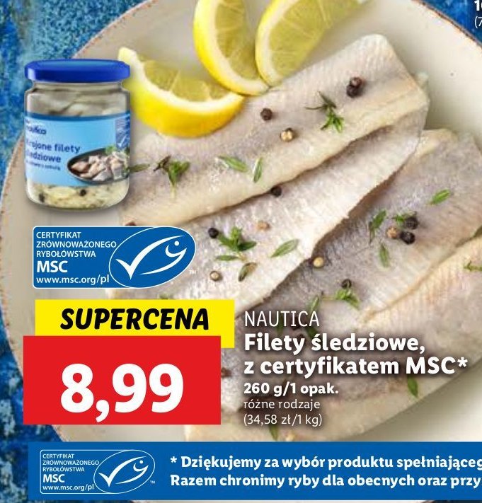 Filet śledziowe krojone oleju z cebulką Nautica schwartz promocja