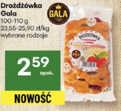 Drożdżówka Gala 100-110 g wybrane rodzaje promocja w Delikatesy Centrum
