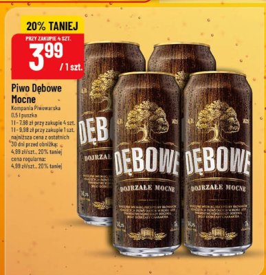 Piwo Dębowe Mocne Kompania Piwowarska 0,5 l puszka promocja w POLOmarket