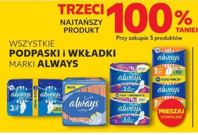 Podpaski i wkładki wszystkie rodzaje promocja w Kaufland
