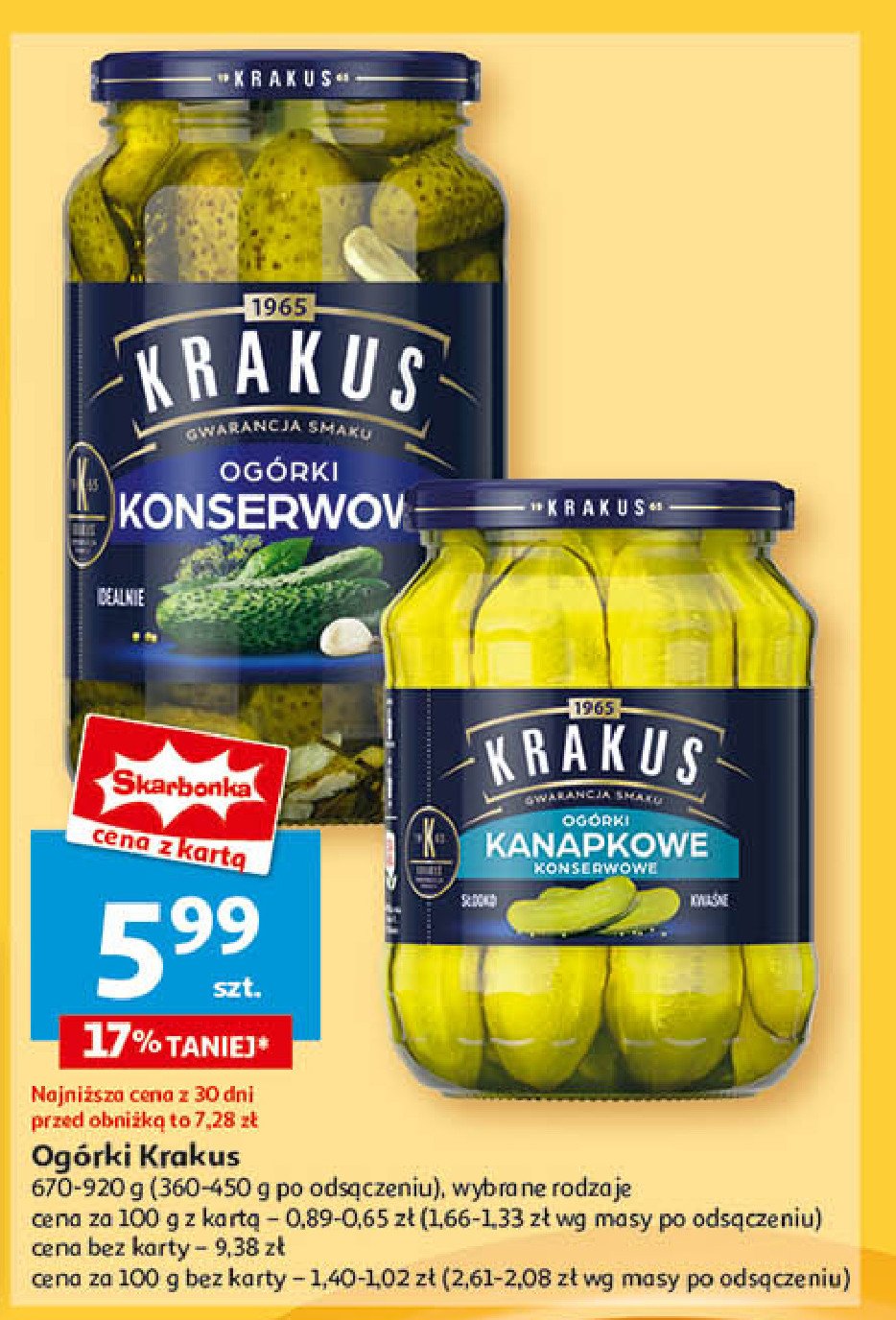 Ogórki kiszone kanapkowe Krakus maspex promocja