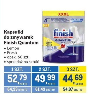 Kapsułki do zmywarek Finish Quantum Lemon promocja w Makro