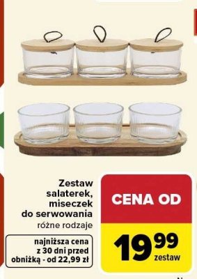Zestaw sałaterek, miseczek do serwowania różne rodzaje promocja w Carrefour Market