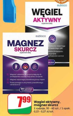 Węgiel aktywny, magnez skurcz, 2 rodzaje promocja w Dino