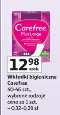 Wkładki higieniczne Carefree Plus Large promocja w Auchan