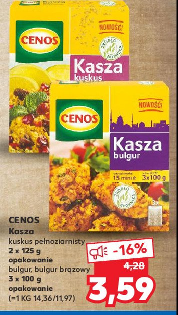 Kasza kuskus pełnoziarnisty Cenos promocja