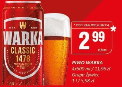 Piwo WARKA promocja w Chorten