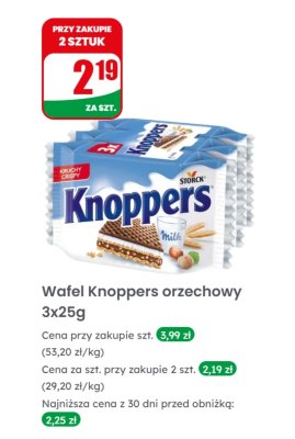 Wafel Knoppers orzechowy 3x25g promocja w Dino