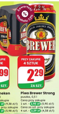 Piwo Brewer Strong promocja w Dino