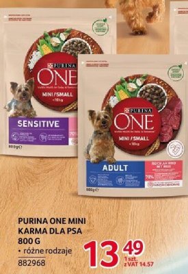 Karma dla psa Purina One Mini 800 g różne rodzaje promocja w Selgros