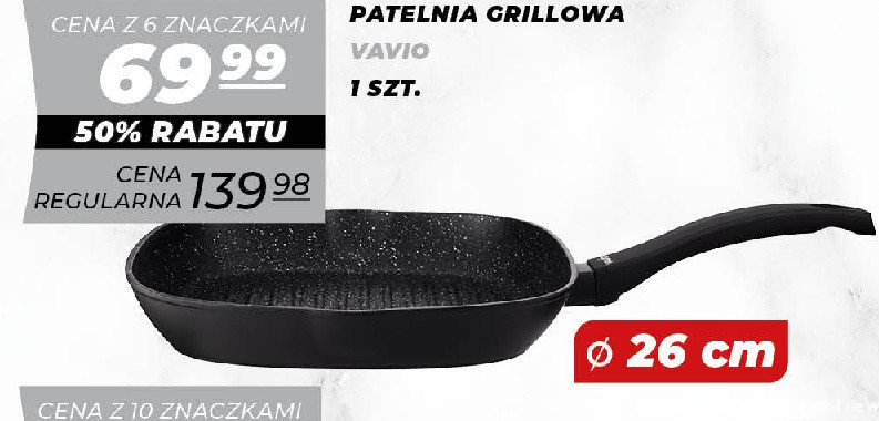 Patelnia grillowa stone design black 26 cm Vavio promocja