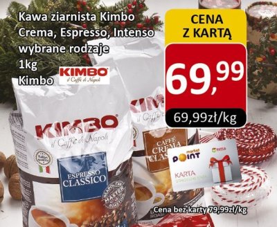 Kawa ziarnista Kimbo Crema, Espresso, Intenso wybrane rodzaje 1kg promocja w Market Point