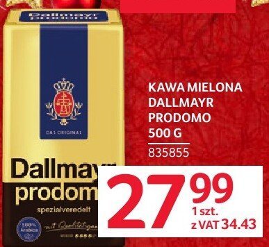 Kawa mielona Dallmayr Prodomo 500g promocja w Selgros