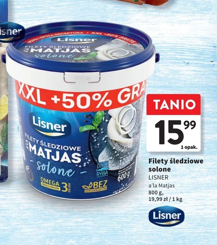 Filety śledziowe a'la matjes Lisner promocja w Intermarche