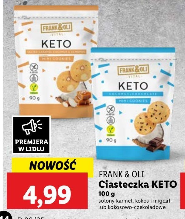 Ciasteczka solony karmel kokos i migdał Frank&oli promocja w Lidl