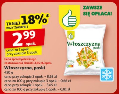 Włoszczyzna, paski 450 g promocja w Auchan