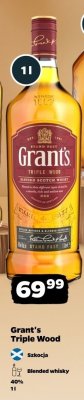 Whisky Grant's Triple Wood Blended Whisky 1l promocja w Netto