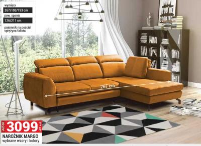 Narożnik MARGO wybrane wzory i kolory promocja w Merkury Market