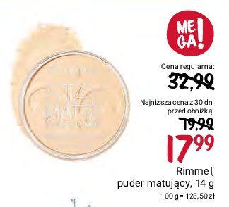 Uder matujący nr 001 Rimmel stay matte promocja