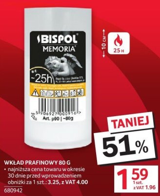 Wkład parafinowy 80 g BISPOL MEMORIA promocja w Selgros