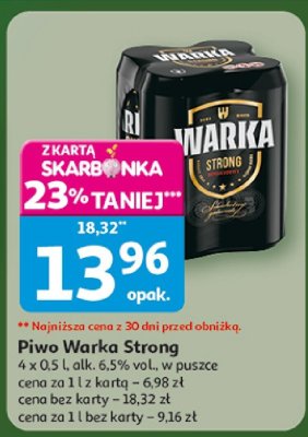 Piwo Warka Strong 0.5l promocja w Auchan