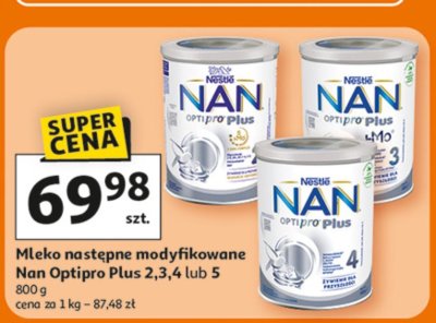 Mleko następne modyfikowane Nestlé Optipro Plus 2,3,4 lub 5 promocja w Auchan